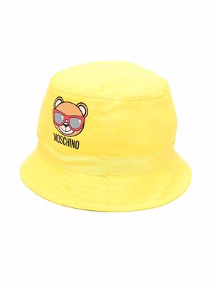 Moschino Kids teddy-print bucket hat - Yellow