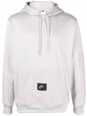 Nike panelled drawstring hoodie - Neutrals