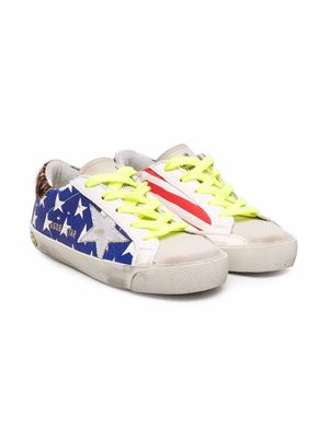 Golden Goose Kids american-flag lace-up sneakers - Blue
