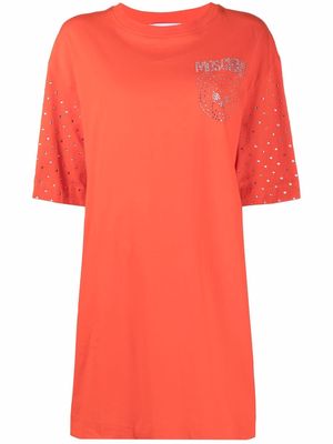 Moschino gem-logo T-shirt dress - Orange