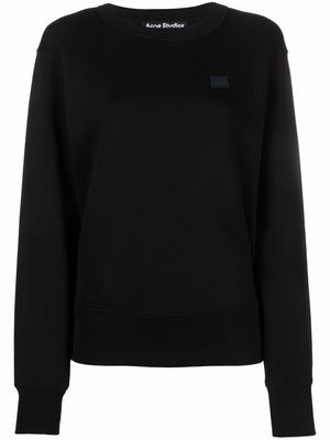 Acne Studios patch-detail organic cotton sweater - Black