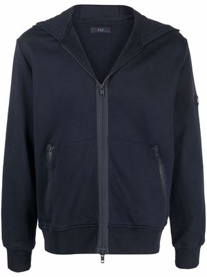 Fay zip-up cotton hoodie - Blue