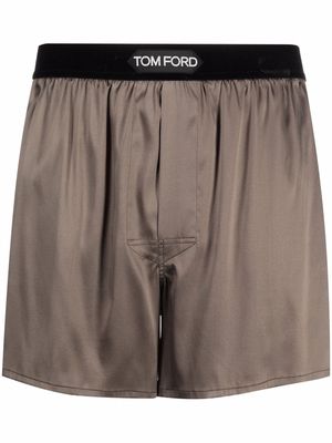 TOM FORD logo-patch boxer shorts - Green