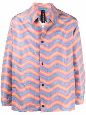 Mackintosh wave-print button-fastening jacket - Pink
