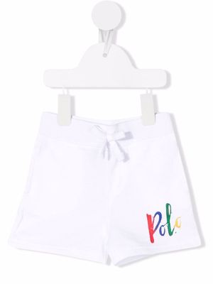 Ralph Lauren Kids logo-print drawstring shorts - White
