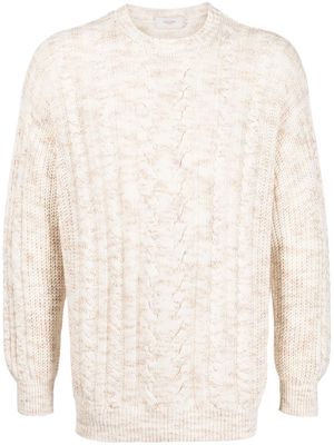 Agnona cable-knit cashmere-blend jumper - Brown