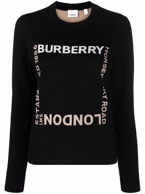 Burberry intarsia-knit logo square jumper - Black