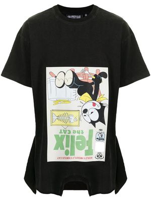 Mostly Heard Rarely Seen Hangry Felix Upside Down T-shirt - Black