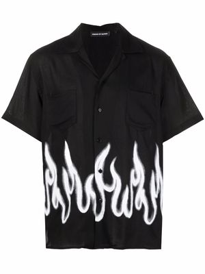 Vision Of Super flame-print short-sleeve shirt - Black