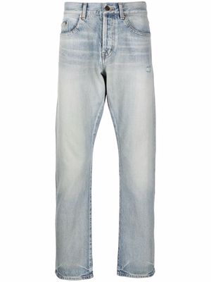 Saint Laurent stonewashed straight-cut jeans - Blue