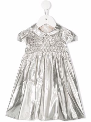 La Stupenderia Shantung metallic-effect dress - Silver