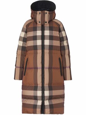 Burberry check puffer coat - Brown