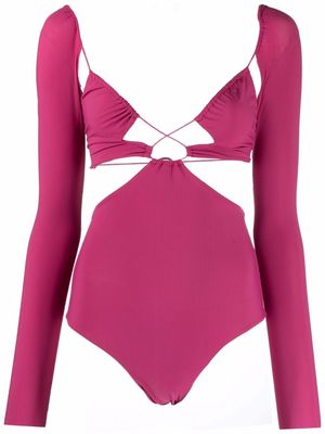 Amazuìn cut out-detail bodysuit - Pink