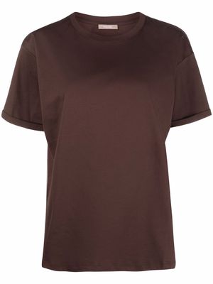 12 STOREEZ round-neck cotton T-shirt - Brown