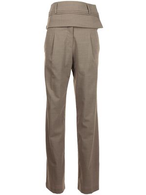 Christopher Esber high-waisted belted trousers - Brown