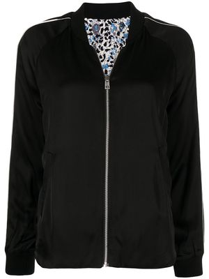 Zadig&Voltaire stripe-detail satin bomber jacket - Black