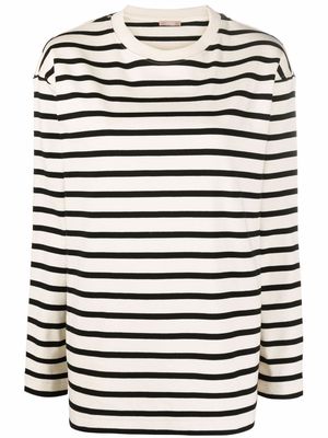 12 STOREEZ striped cotton sweatshirt - Neutrals