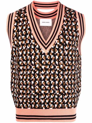 HENRIK VIBSKOV geometric-print knitted vest - Brown