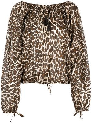 Tory Burch leopard-print blouse - Brown