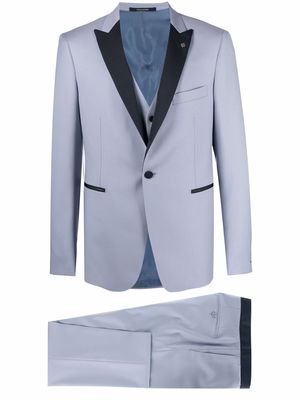 Tagliatore contrast-lapel single-breasted suit - Blue