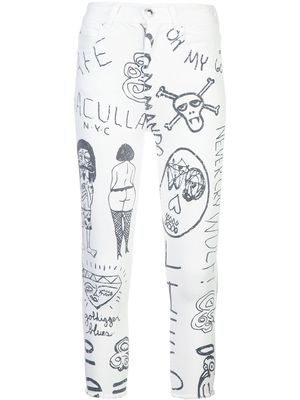Haculla mindful doodles jeans - White