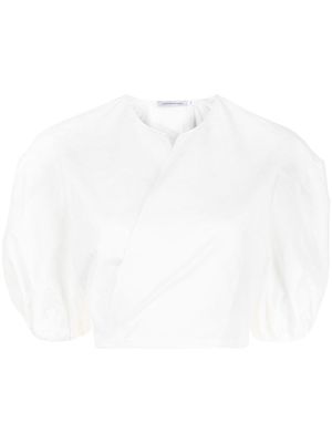 Christopher Esber tie-detail cropped T-shirt - White