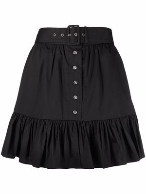 Michael Michael Kors belted organic-cotton mini skirt - Black