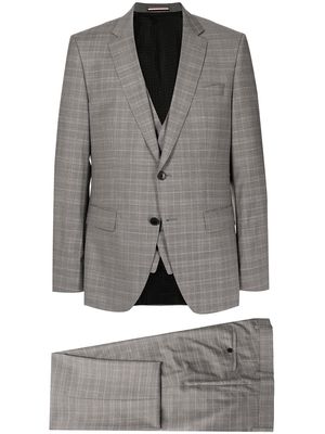 BOSS single-breasted checked suit - Grey