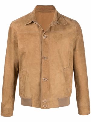 Salvatore Santoro buttoned suede shirt jacket - Neutrals
