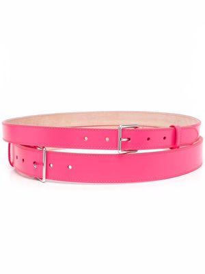 Alexander McQueen buckle-fastened leather belt - Pink