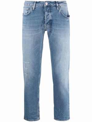 Haikure faded distressed cropped jeans - Blue