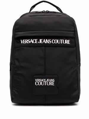 Versace Jeans Couture logo-patch backpack - Black