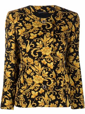 Versace Pre-Owned 1990s baroque-print single-breasted jacket - Black