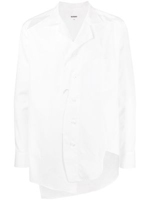 sulvam slash asymmetric cotton shirt - White