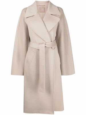 12 STOREEZ belted single-breasted coat - Neutrals