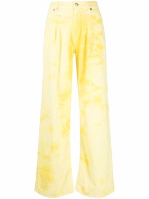 R13 Damon tie-dye wide-leg jeans - Yellow