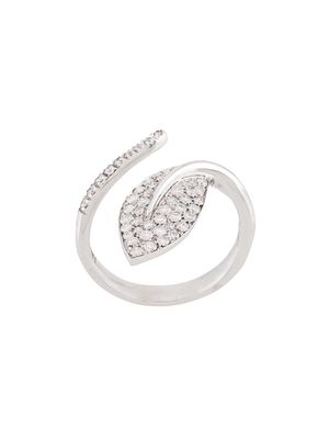 MIMI 18kt white gold Foglia leaf diamond ring - Silver