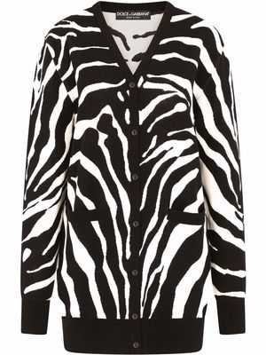 Dolce & Gabbana zebra intarsia-knit cardigan - Black