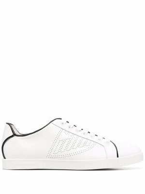 Emporio Armani perforated-logo lace-up trainers - White