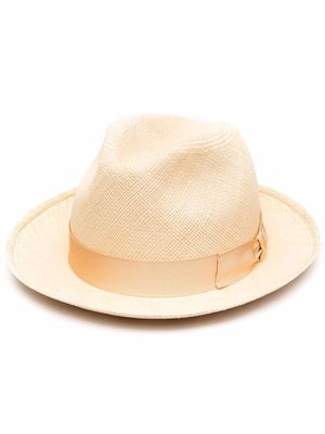 Borsalino side bow-detail sun hat - Neutrals