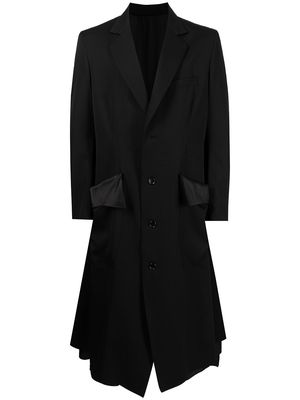 sulvam slash wool long coat - Black