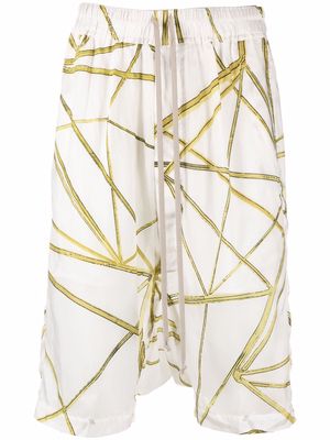 Rick Owens patterned knee-length shorts - White