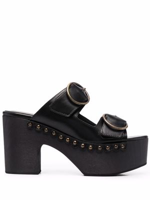 TWINSET side buckle-fastening sandals - Black
