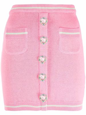 Chiara Ferragni heart-shaped button skirt - Pink