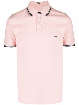 Fay embroidered-logo polo shirt - Pink