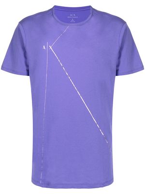 Armani Exchange logo-print T-shirt - Purple
