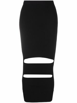 ALESSANDRO VIGILANTE cut out-detail maxi skirt - Black