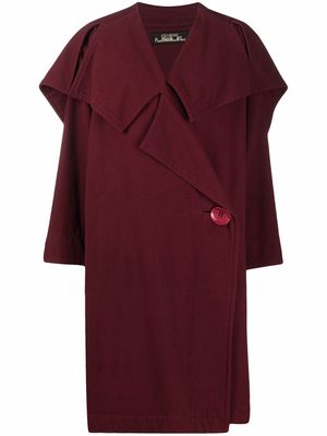 Issey Miyake Pre-Owned 1980s oversized pleated coat - Red