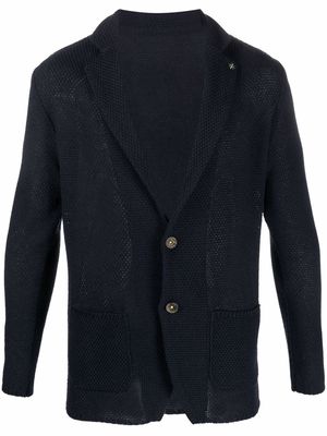 Manuel Ritz knitted single-breasted buttoned blazer - Blue
