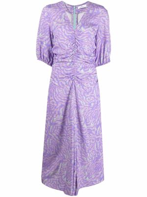 PS Paul Smith animal-print ruched midi dress - Purple